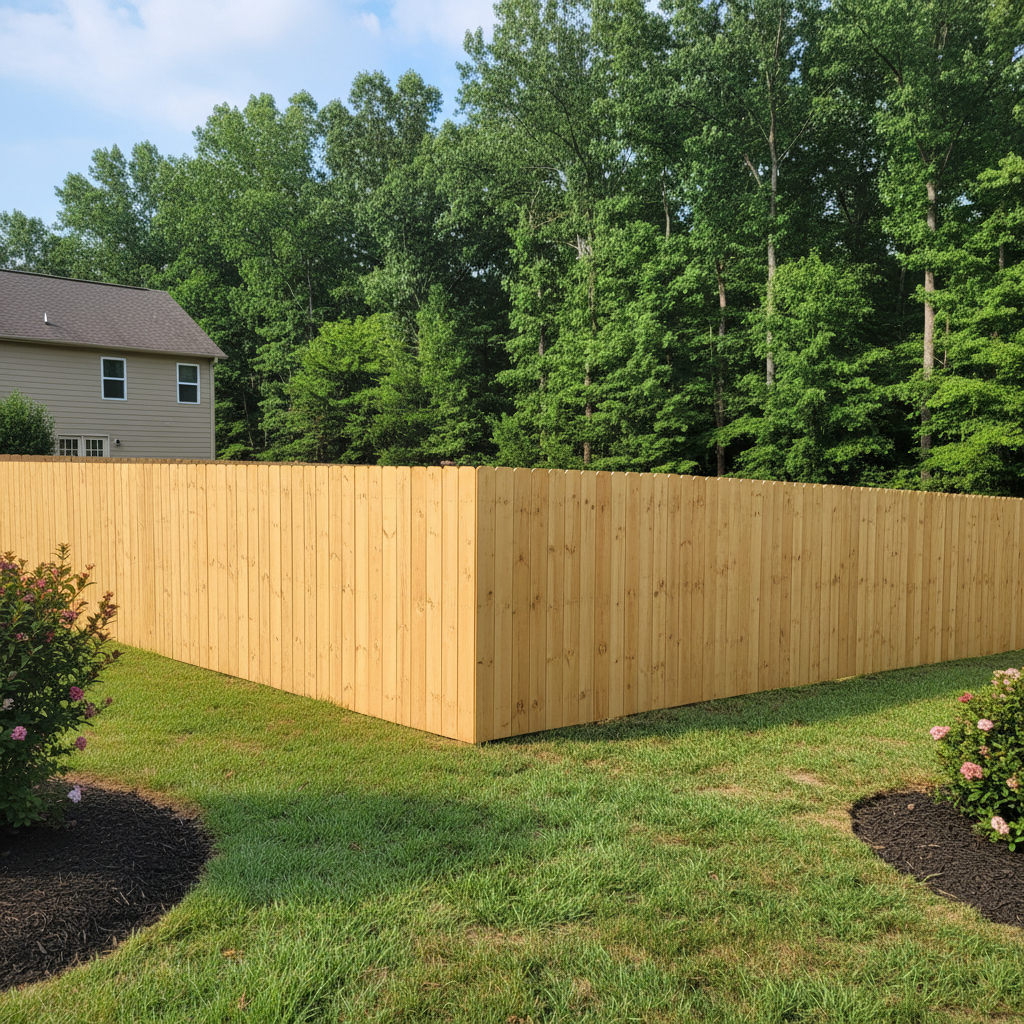 Completed fence painting work at a residential property in Oak Ridge, TN