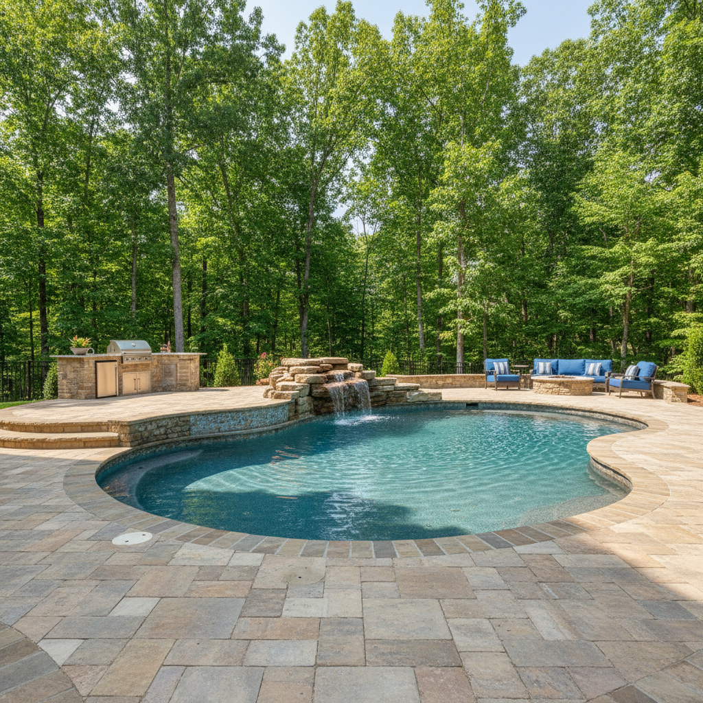 Completed decking and patios work at a residential property in Maryville, TN