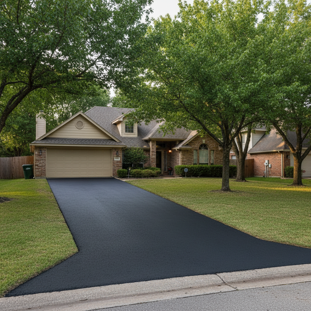 Completed residential asphalt work at a residential property in Richardson, TX