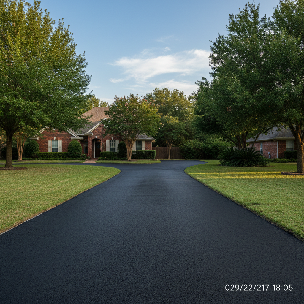 Completed residential asphalt work at a residential property in Arlington, TX