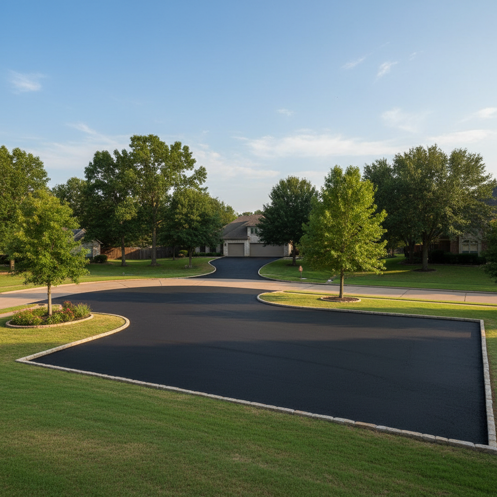 Completed commercial asphalt work at a residential property in Richardson, TX