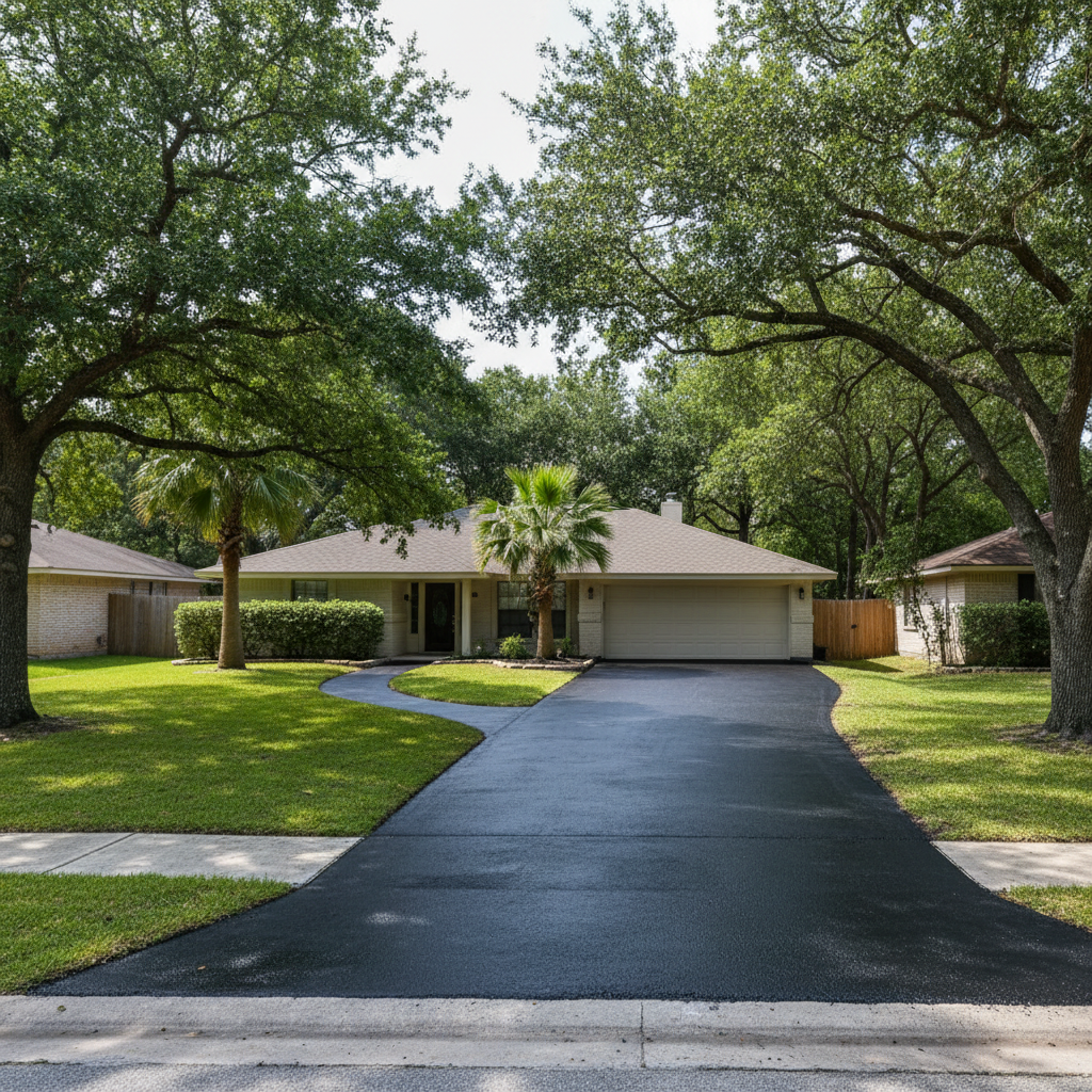 Completed slurry coating work at a residential property in Victoria, TX