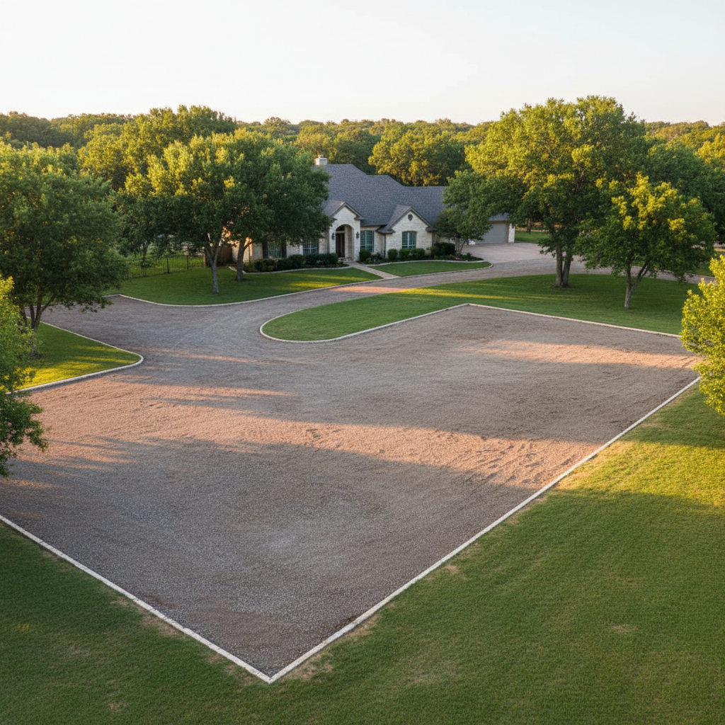 Completed asphalt milling work at a residential property in Fredericksburg, TX