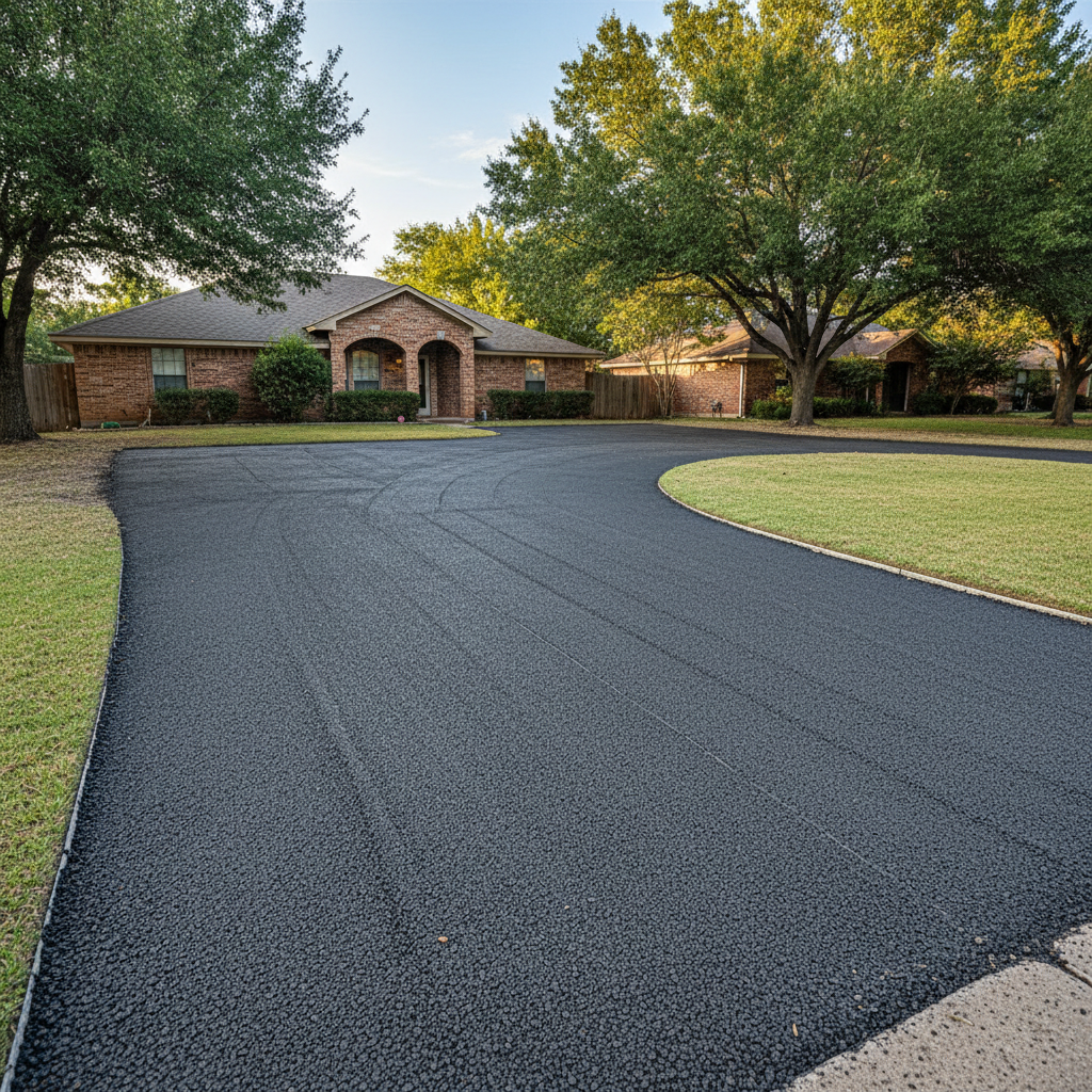 Completed asphalt milling work at a residential property in Georgetown, TX
