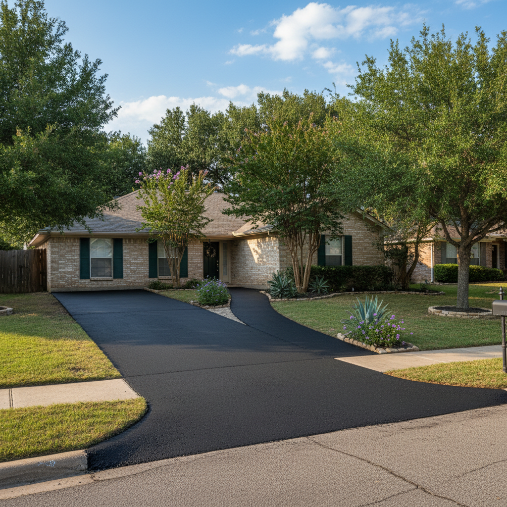 Completed residential asphalt work at a residential property in Round Rock, TX