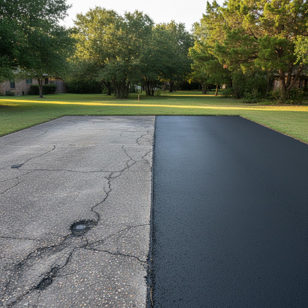 Completed commercial asphalt work at a residential property in Round Rock, TX
