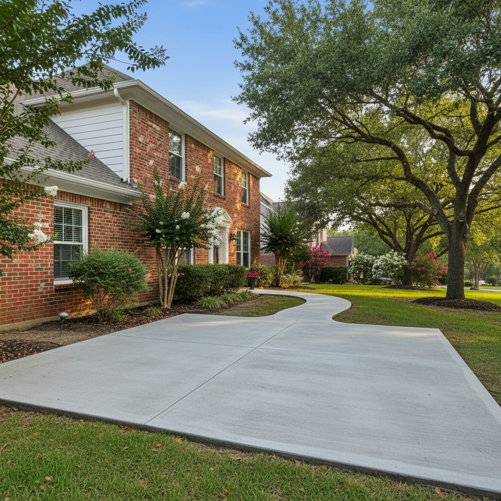 Completed concrete installation work at a residential property in Waco, TX