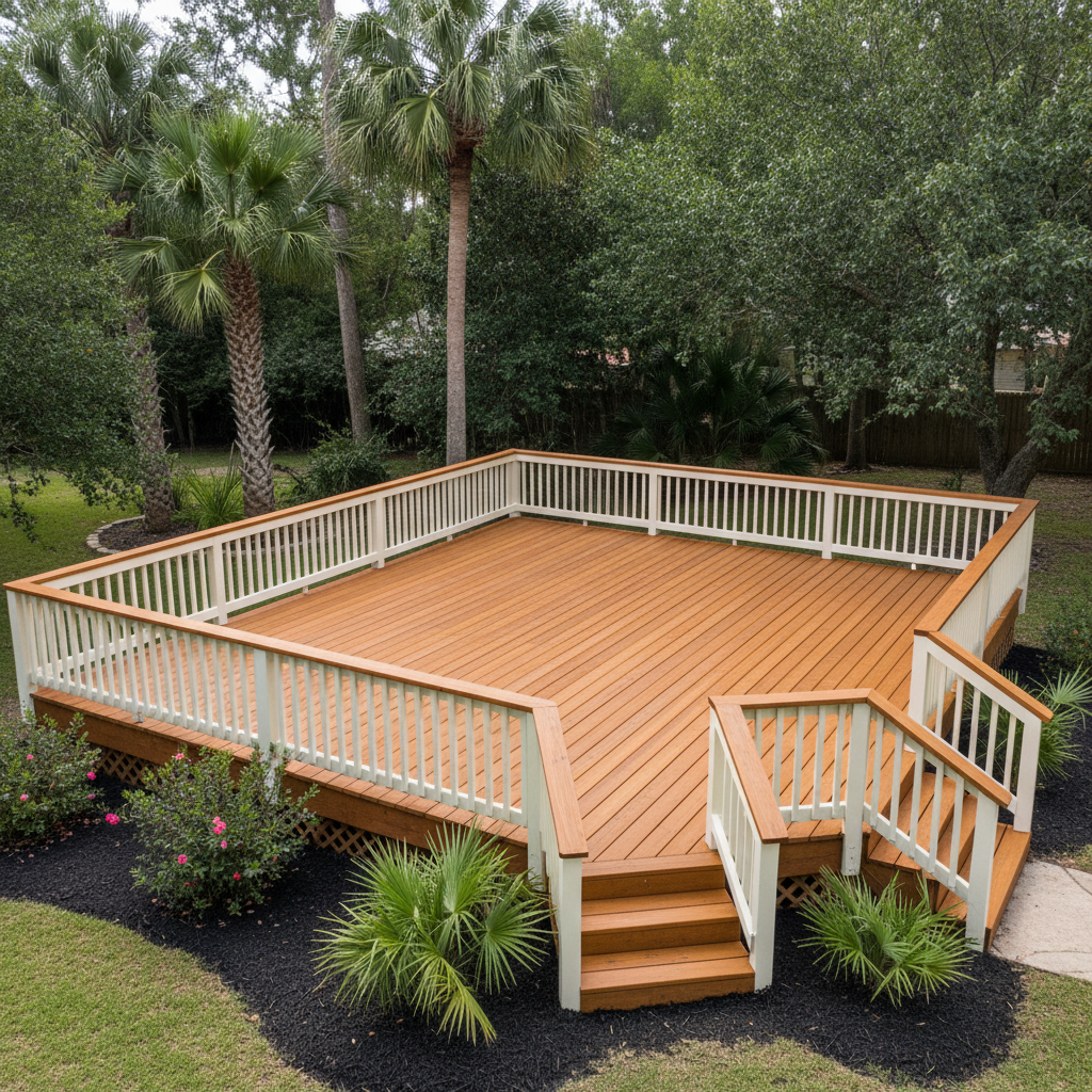 Completed deck painting & staining work at a residential property in Brownsville, TX