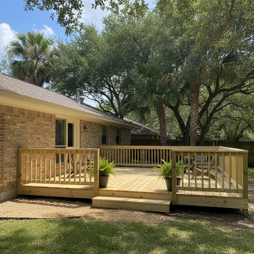 Completed deck repair work at a residential property in Brownsville, TX