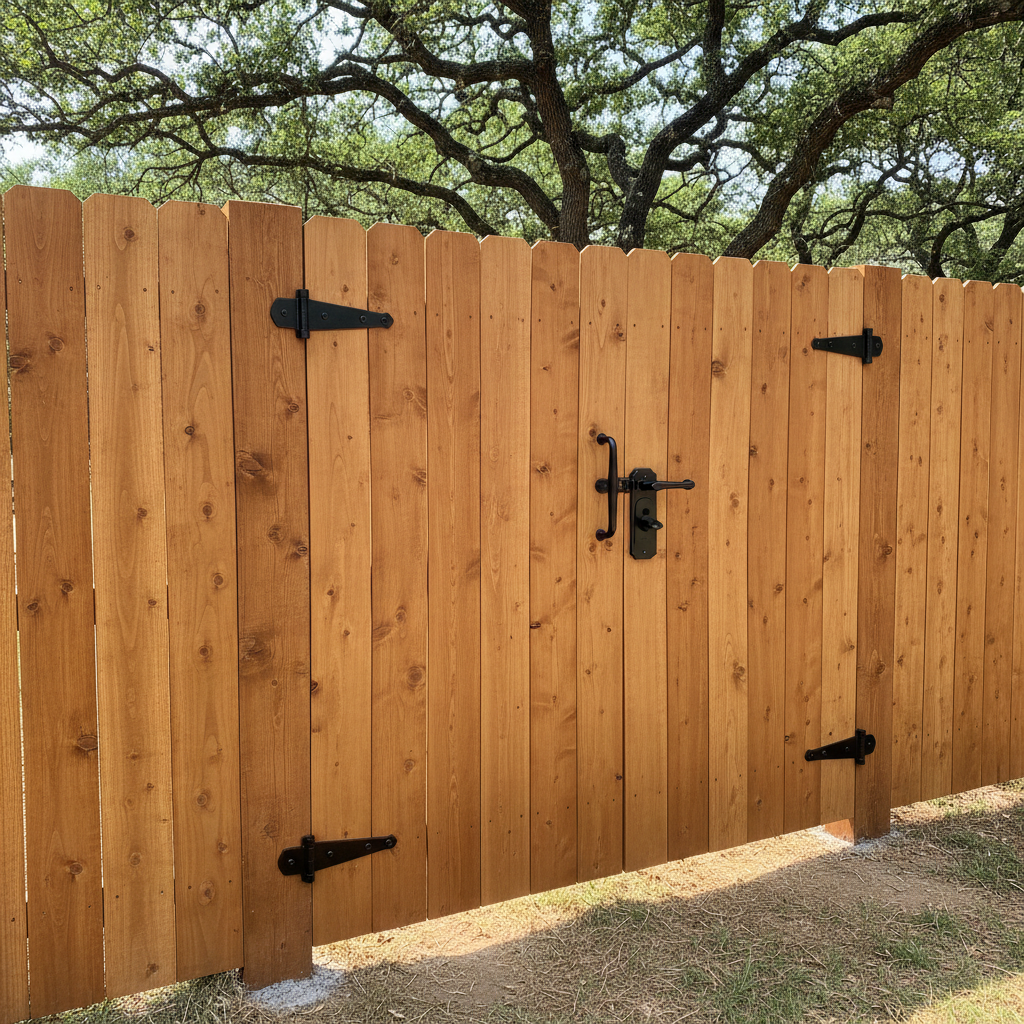 Completed gate installation work at a residential property in New Braunfels, TX
