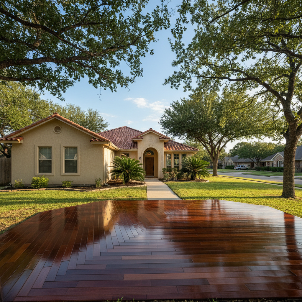 Completed floor refinishing work at a residential property in San Antonio, TX