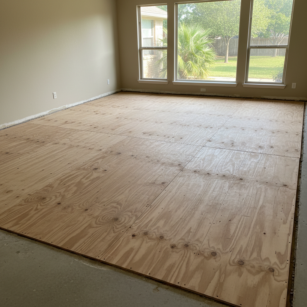 Completed subfloor repair work at a residential property in San Antonio, TX
