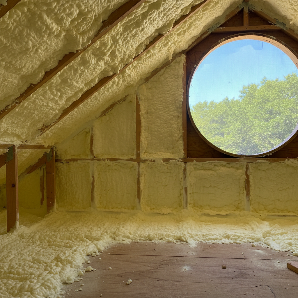 Completed open cell spray foam work at a residential property in Midlothian, TX