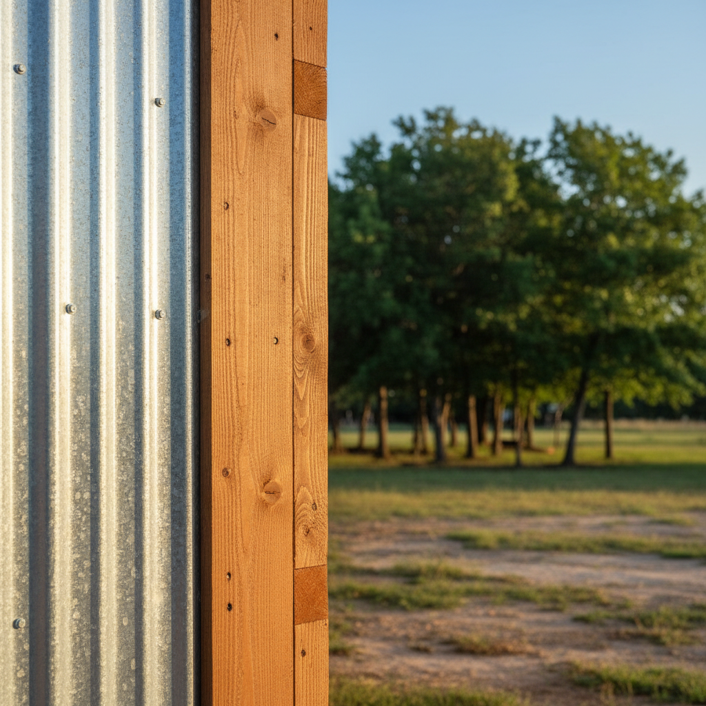 Completed commercial pole barns work at a residential property in Dallas, TX