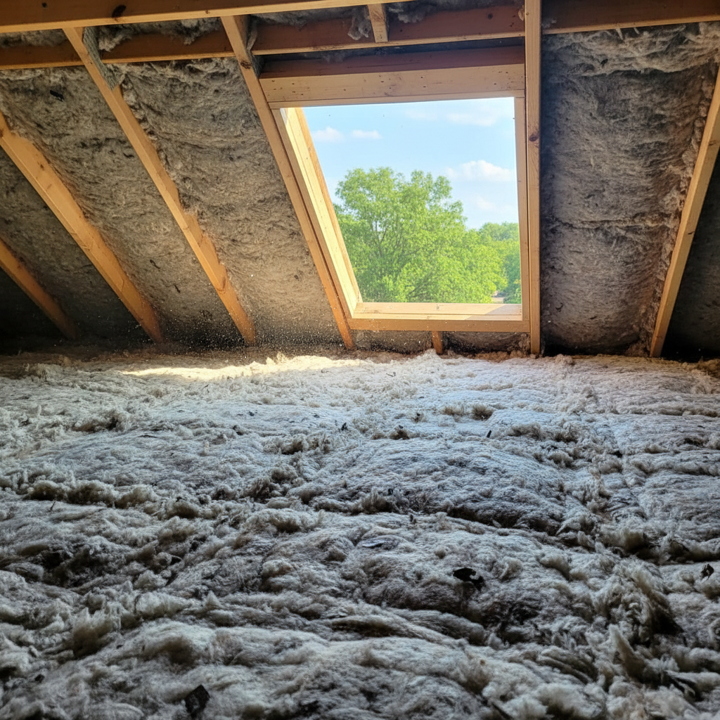 Completed attic insulation work at a residential property in Midlothian, TX