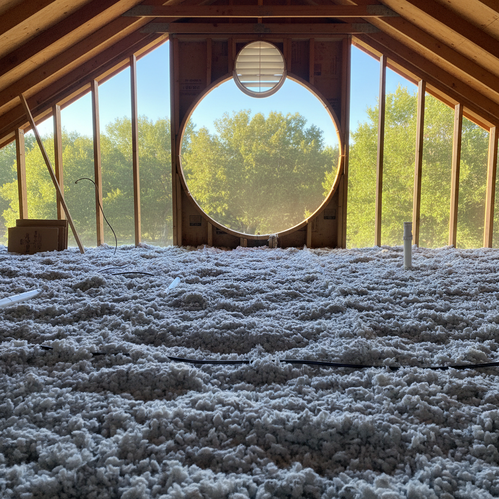 Completed blown-in insulation work at a residential property in Arlington, TX