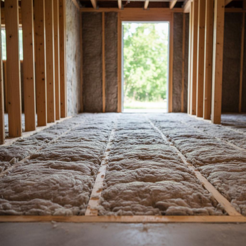 Completed basement insulation work at a residential property in Arlington, TX