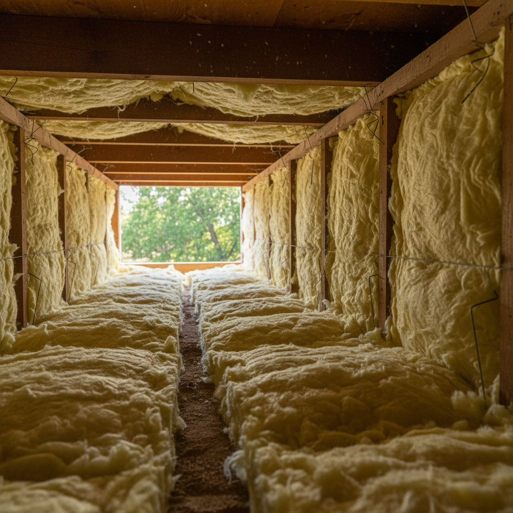 Completed crawl space insulation work at a residential property in DeSoto, TX