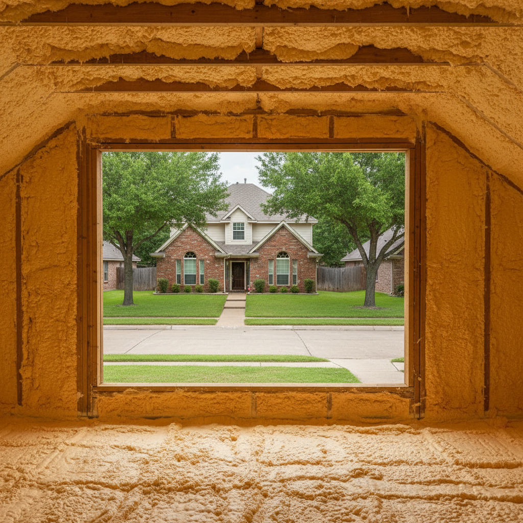 Completed closed cell spray foam work at a residential property in DeSoto, TX