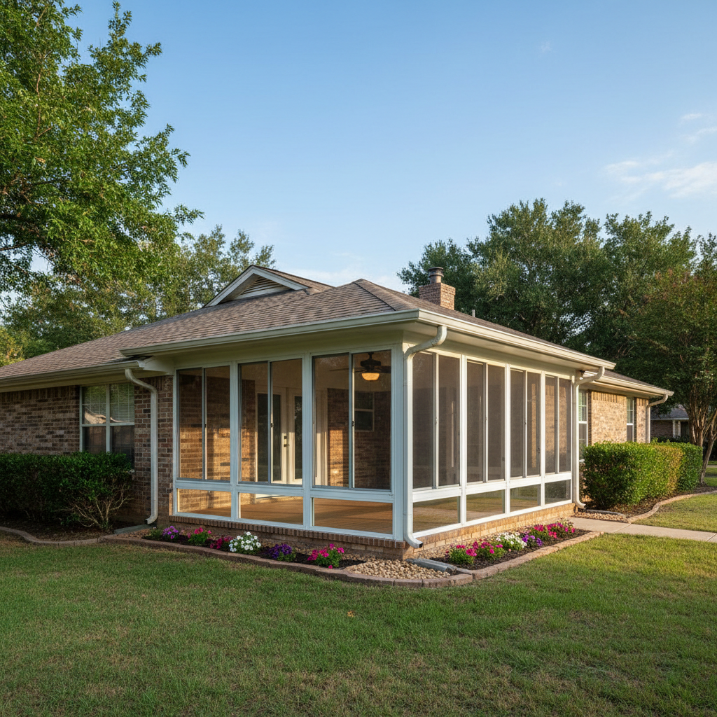 Completed sunroom conversion work at a residential property in Canton, TX