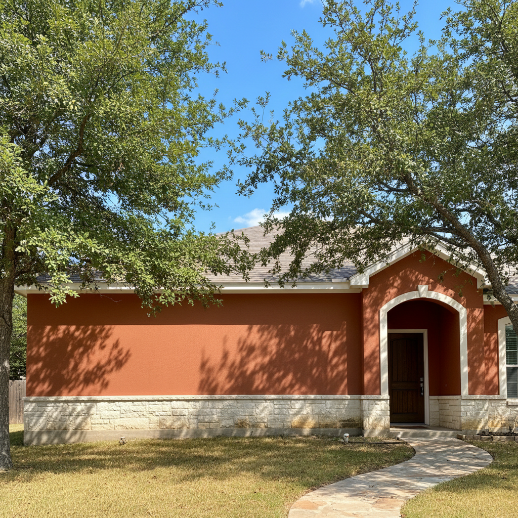Completed stucco redashing work at a residential property in Leander, TX