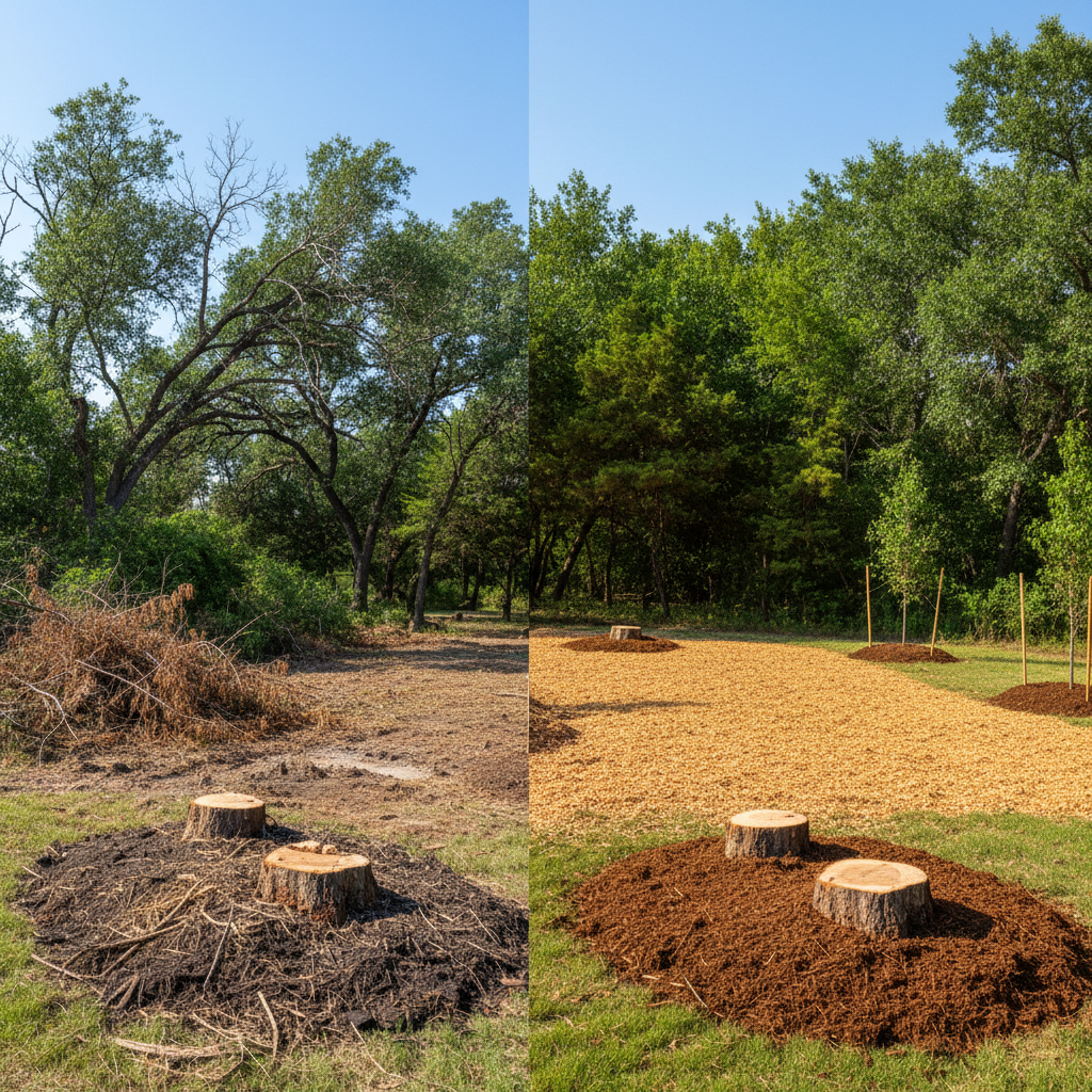 Completed tree removal work at a residential property in Bee Cave, TX