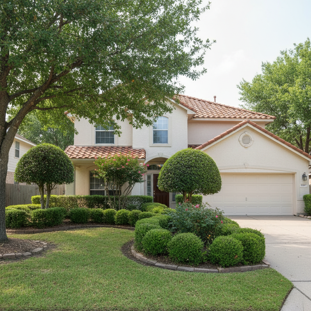 Completed shrub & bush trimming work at a residential property in Converse, TX