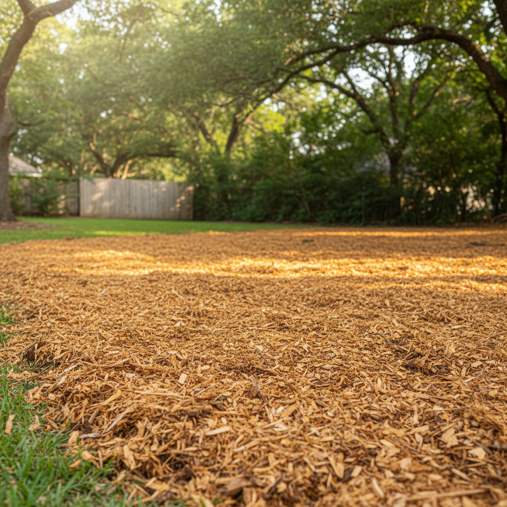 Completed land clearing work at a residential property in La Grange, TX