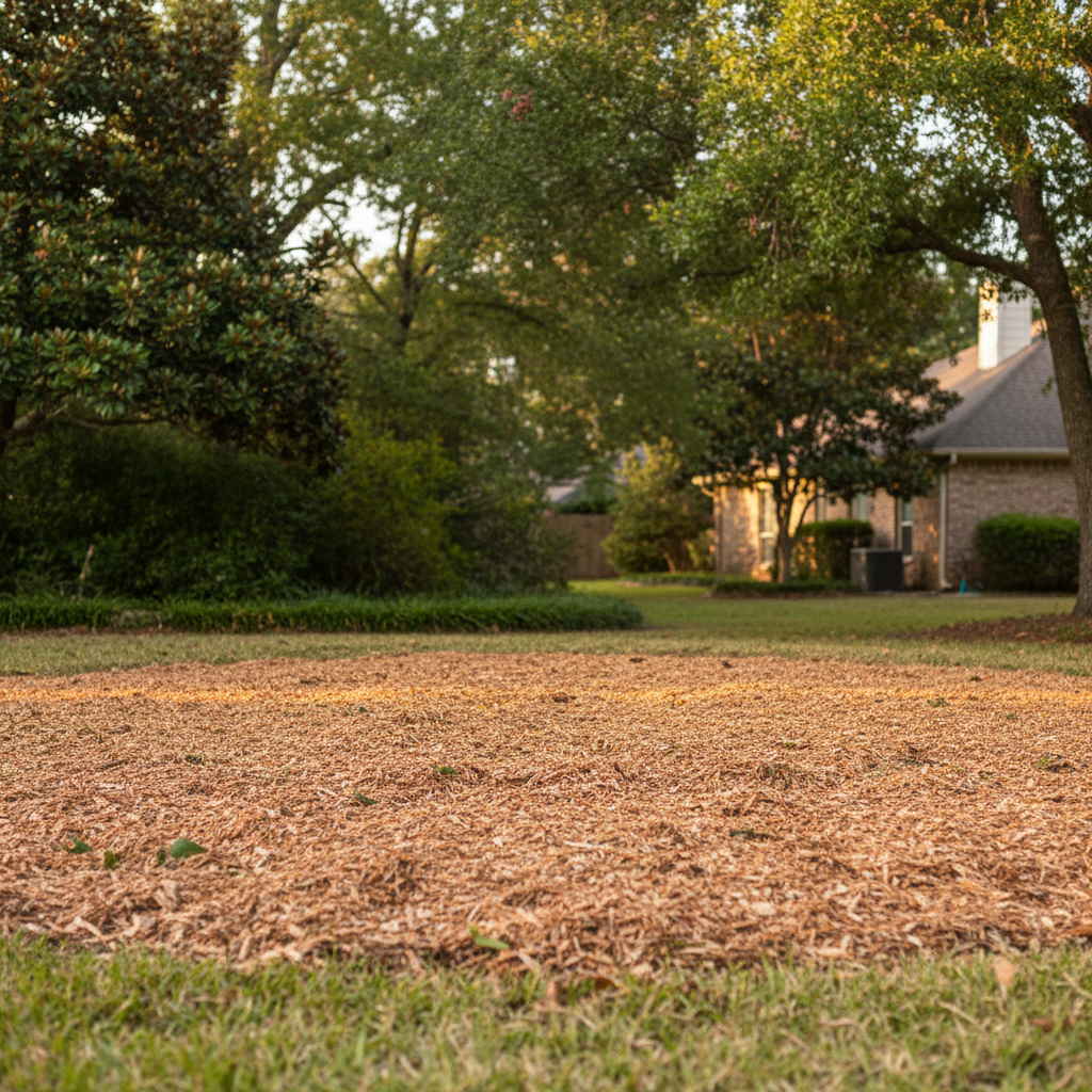 Completed tree removal work at a residential property in Beaumont, TX