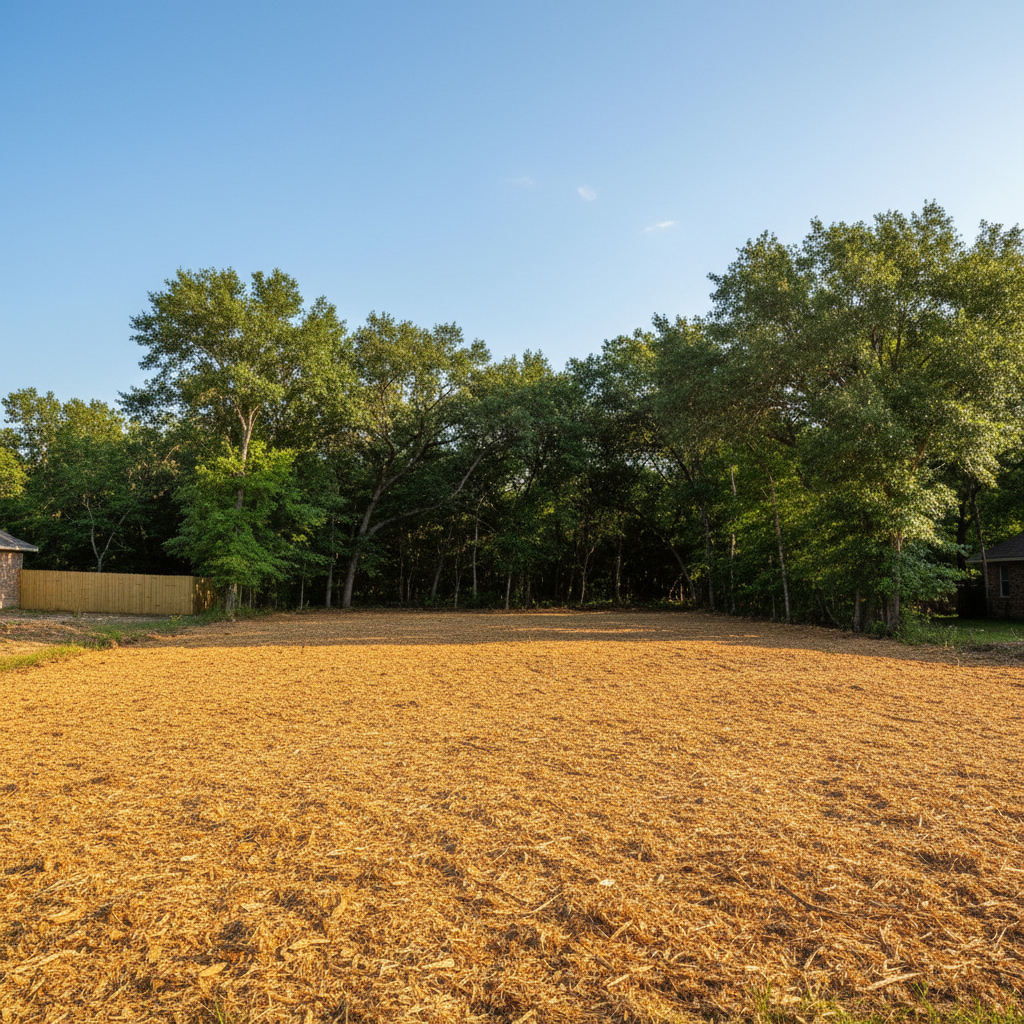 Completed lot clearing work at a residential property in Converse, TX