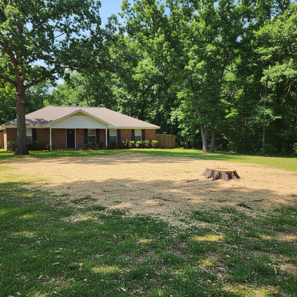 Completed tree removal work at a residential property in Luling, TX