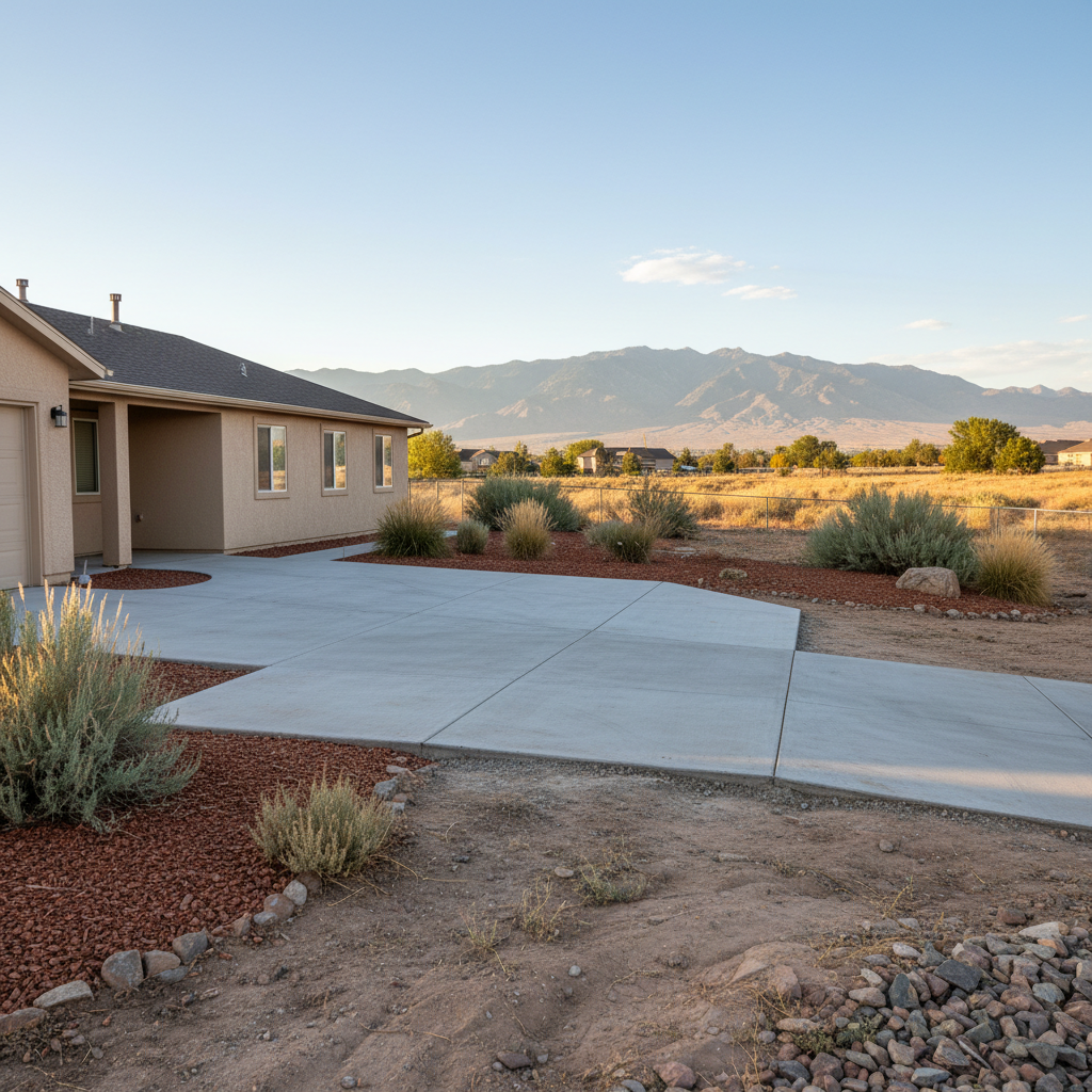 Completed concrete repair work at a residential property in Riverton, UT