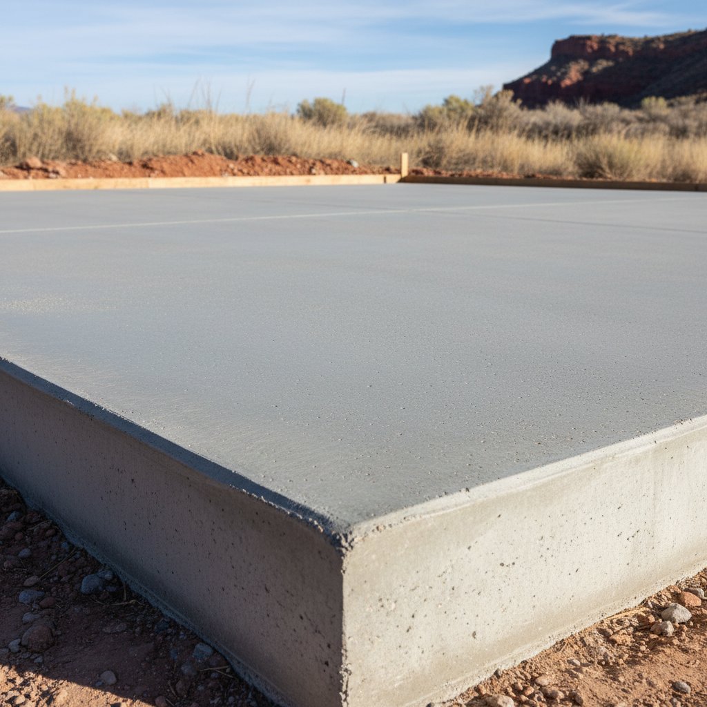 Completed concrete foundations work at a residential property in West Jordan, UT