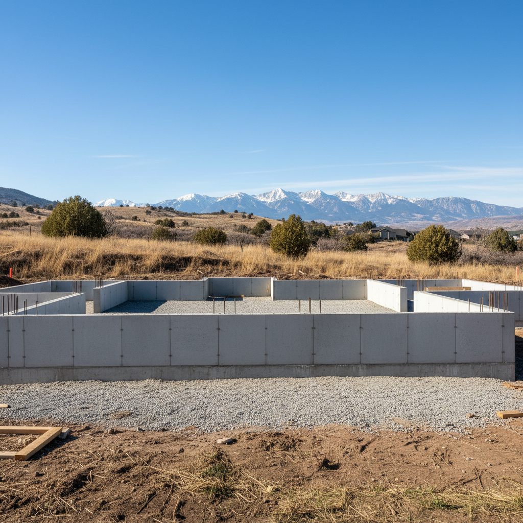 Completed concrete foundations work at a residential property in Provo, UT