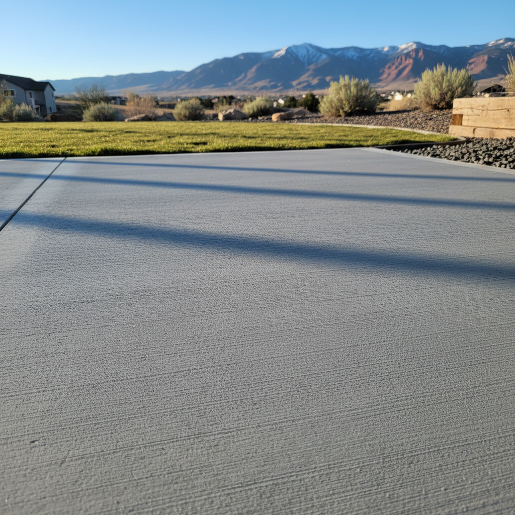 Completed concrete installation work at a residential property in Orem, UT