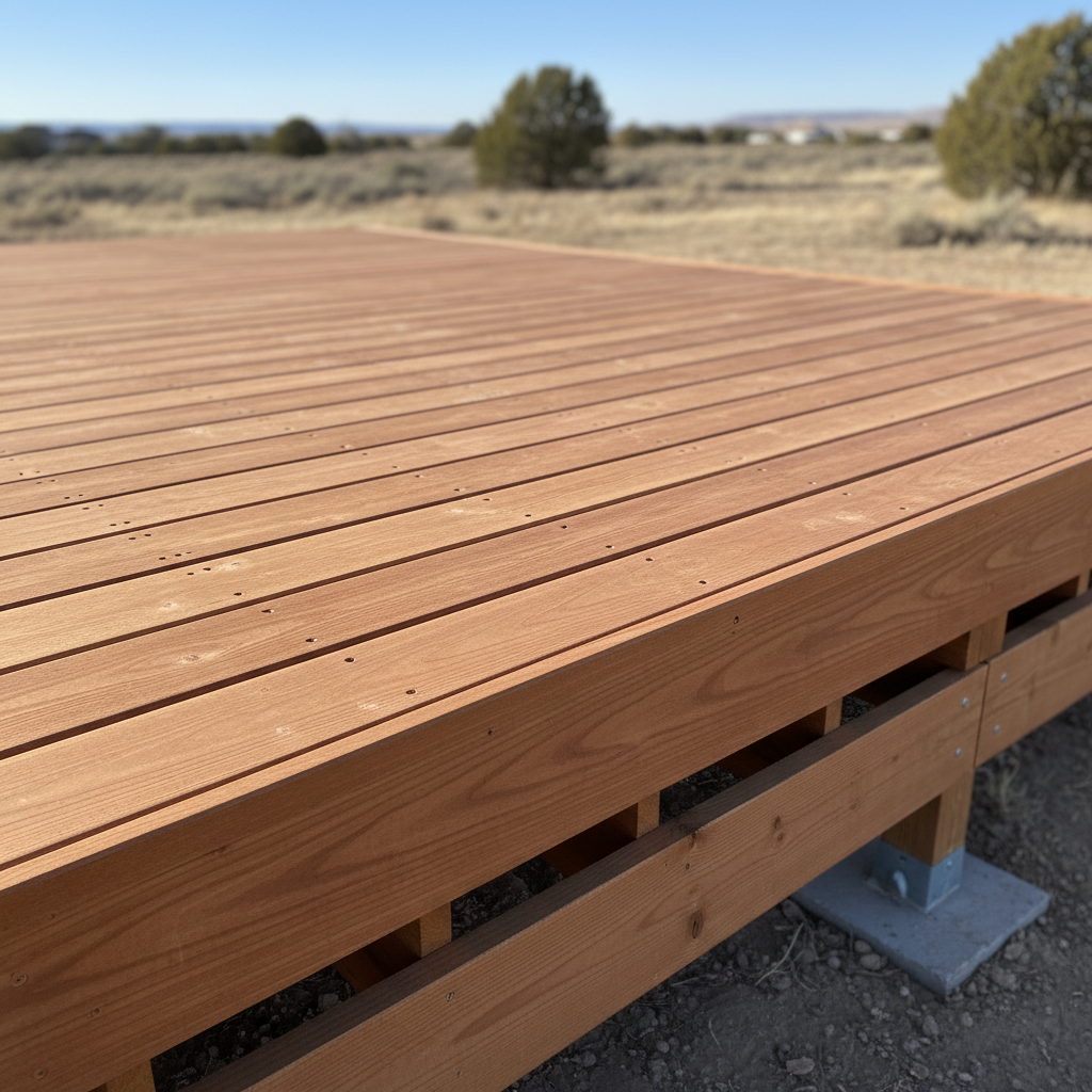 Completed deck construction work at a residential property in Roosevelt, UT