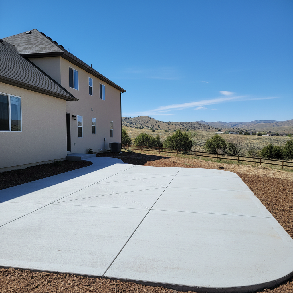 Completed concrete installation work at a residential property in Logan, UT