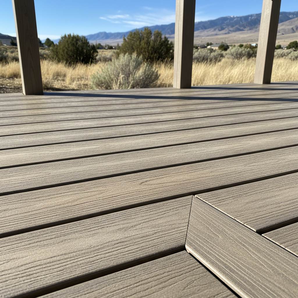 Completed trex decks work at a residential property in Clearfield, UT