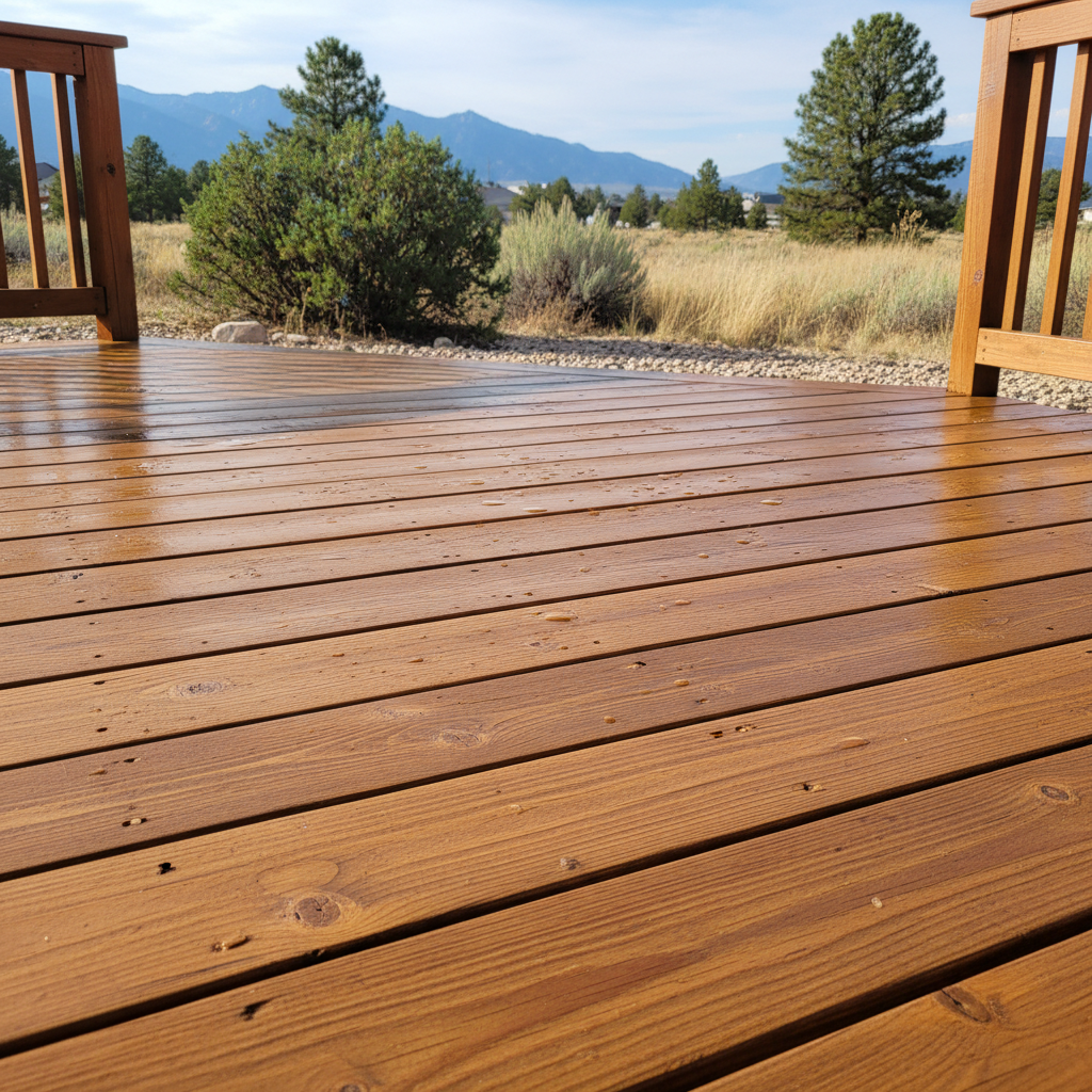 Completed deck painting & staining work at a residential property in Brigham City, UT