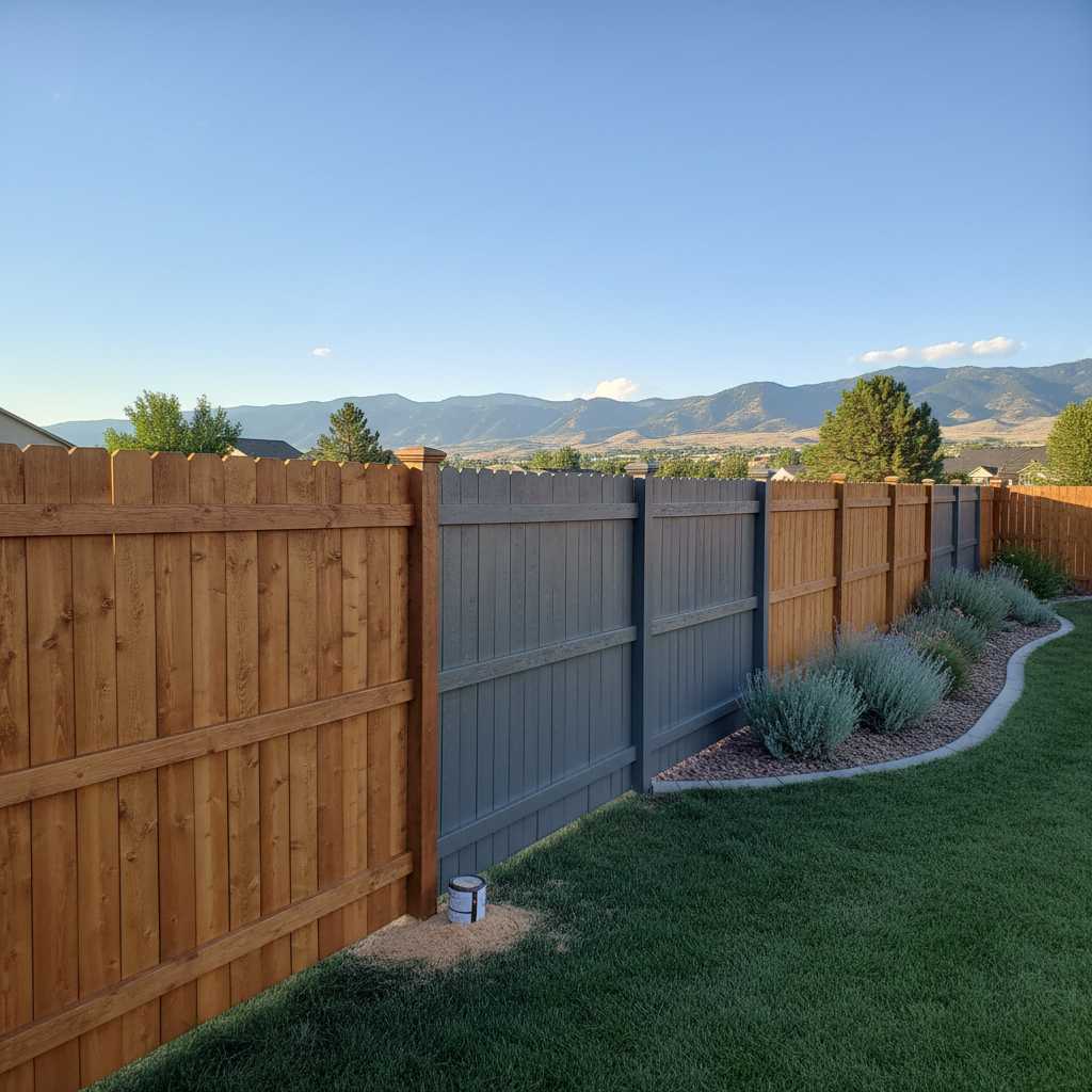Completed fence staining and painting work at a residential property in Ogden, UT