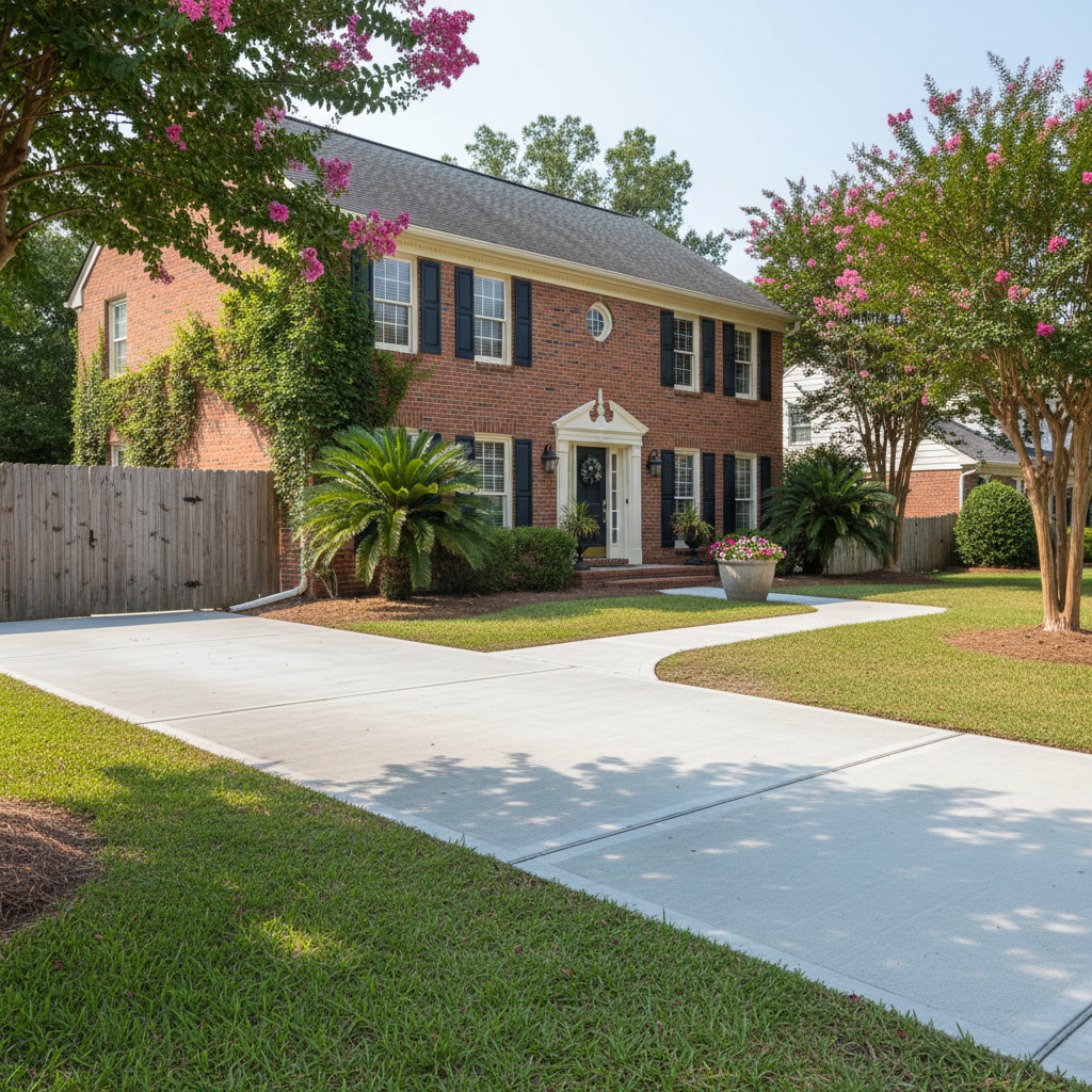 Completed concrete repair work at a residential property in Virginia Beach, VA