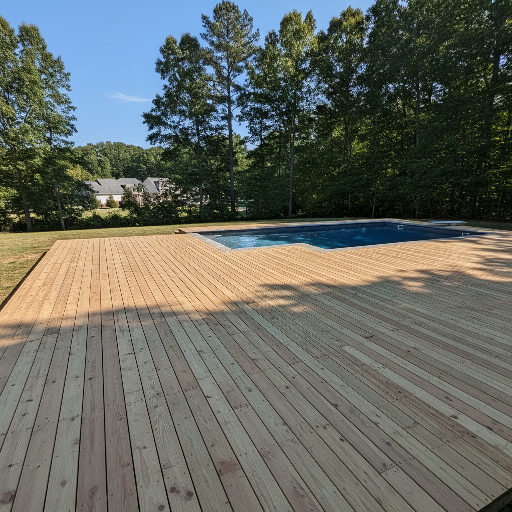 Completed pool decks work at a residential property in Dumfries, VA