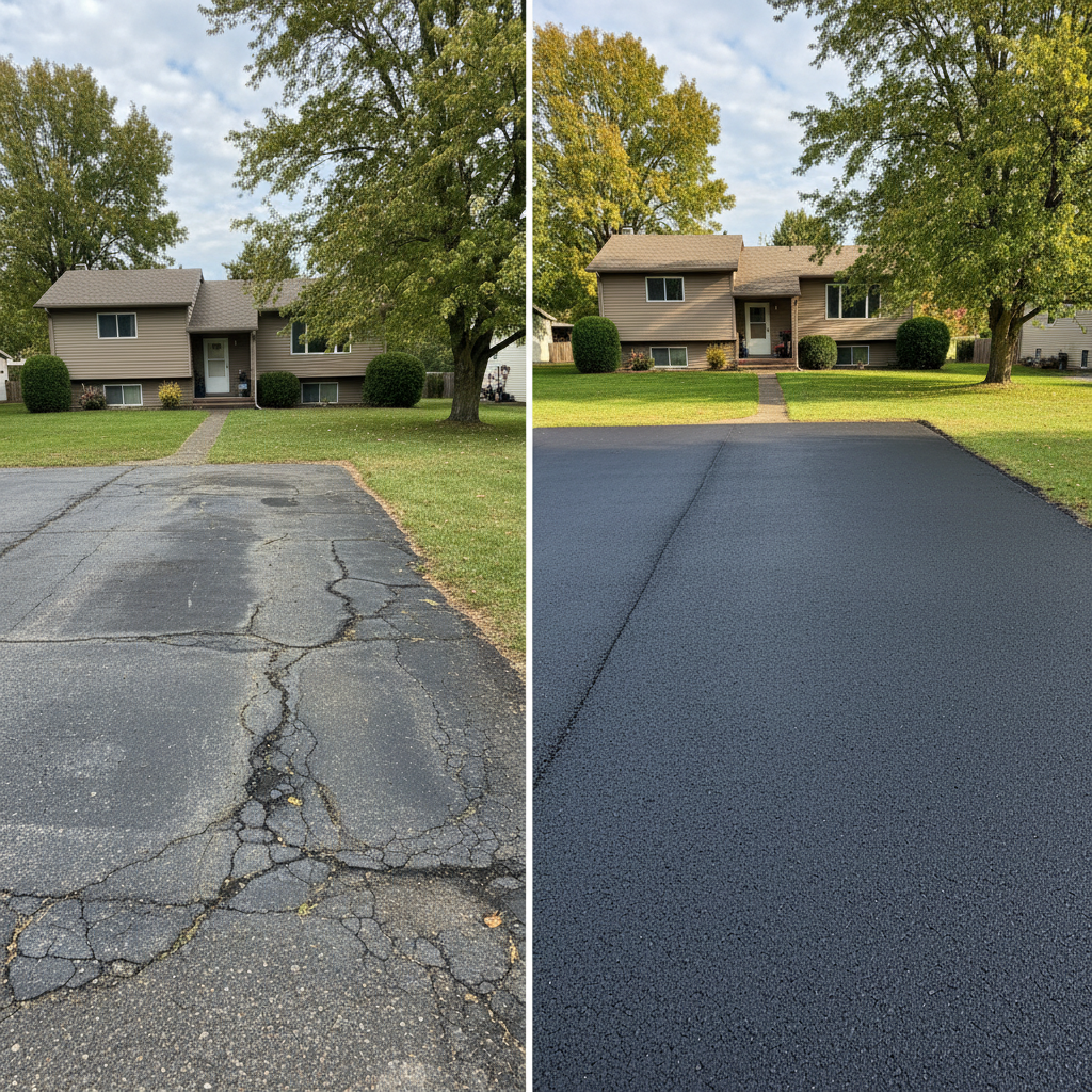 Completed asphalt paving work at a residential property in Pasco, WA
