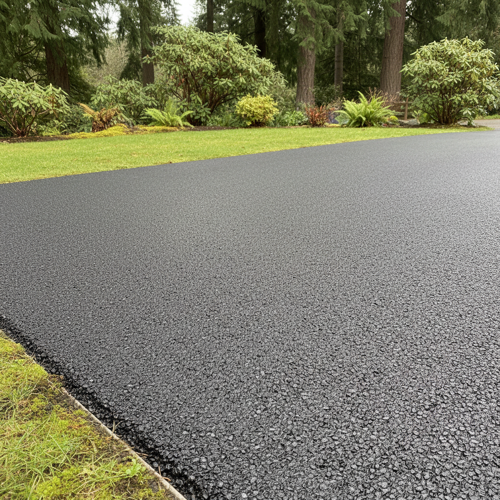 Completed residential asphalt work at a residential property in Redmond, WA