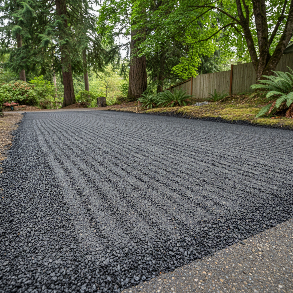 Completed asphalt milling work at a residential property in Seattle, WA