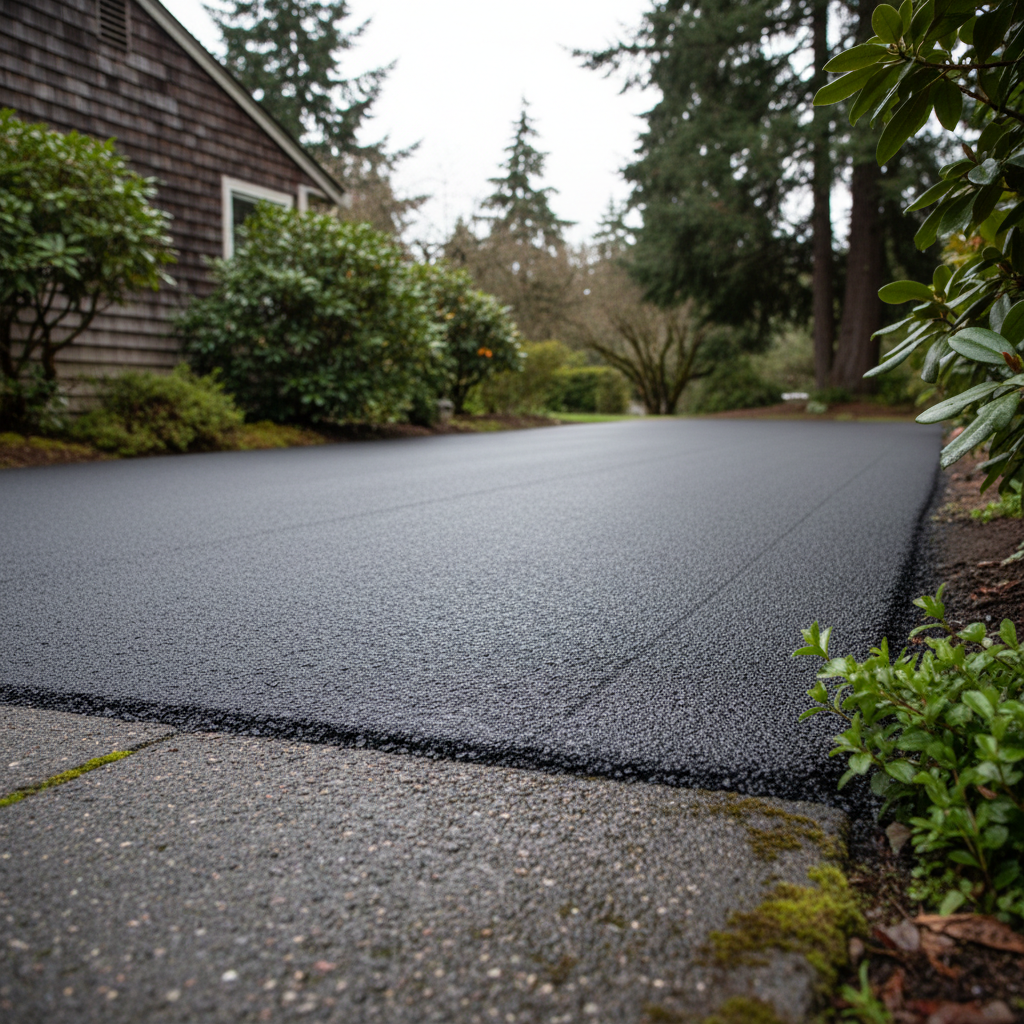 Completed residential asphalt work at a residential property in Seattle, WA
