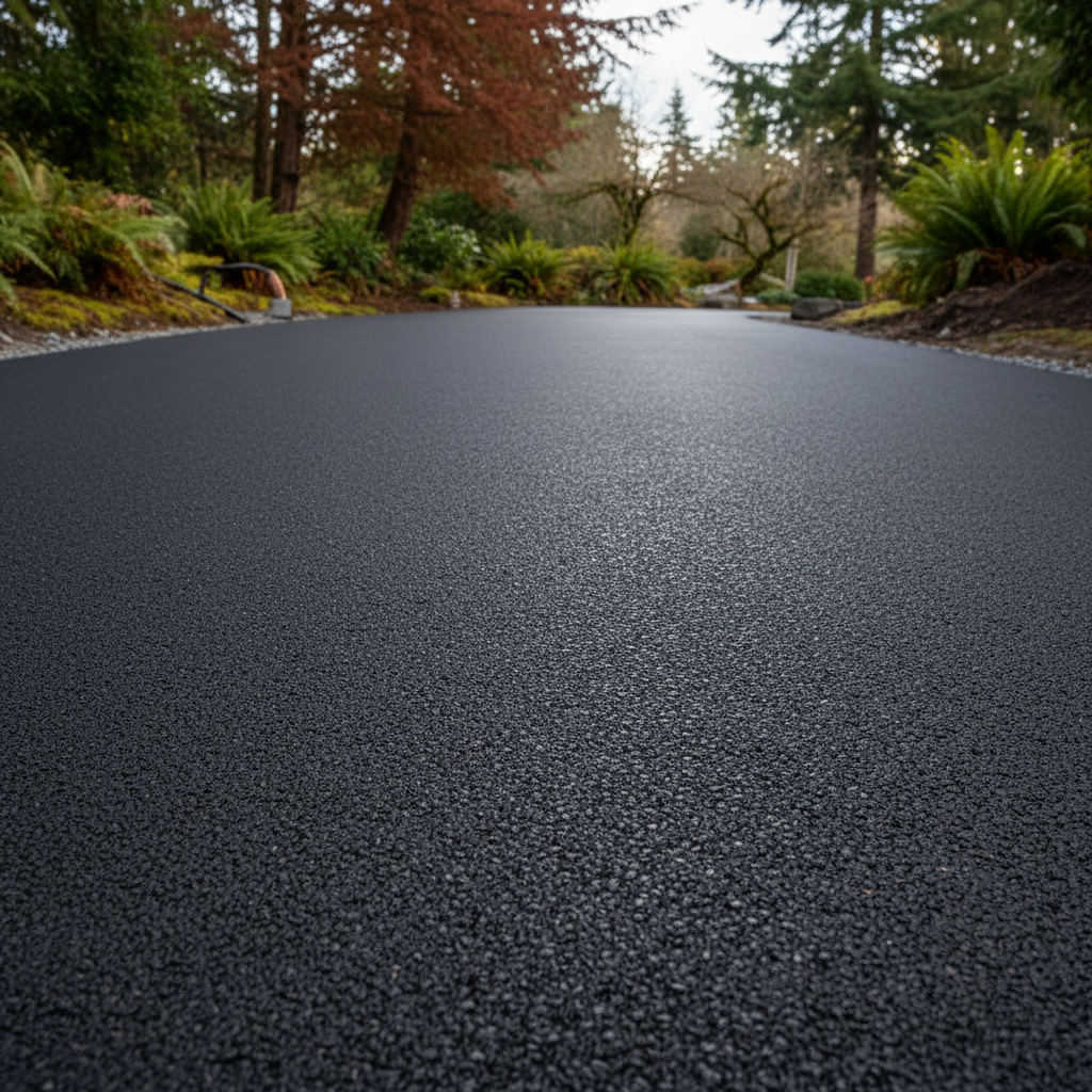 Completed asphalt paving work at a residential property in Federal Way, WA