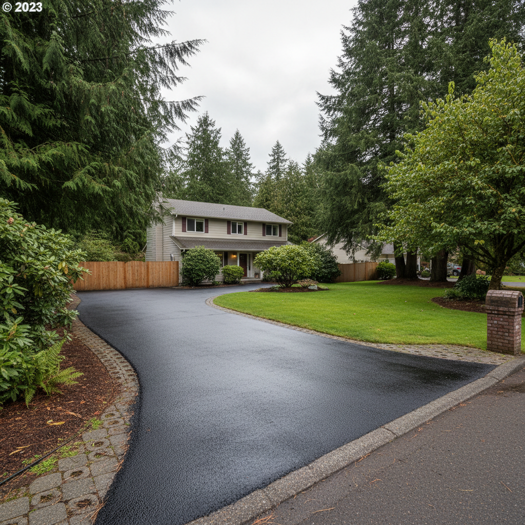 Completed asphalt sealcoating work at a residential property in Bremerton, WA