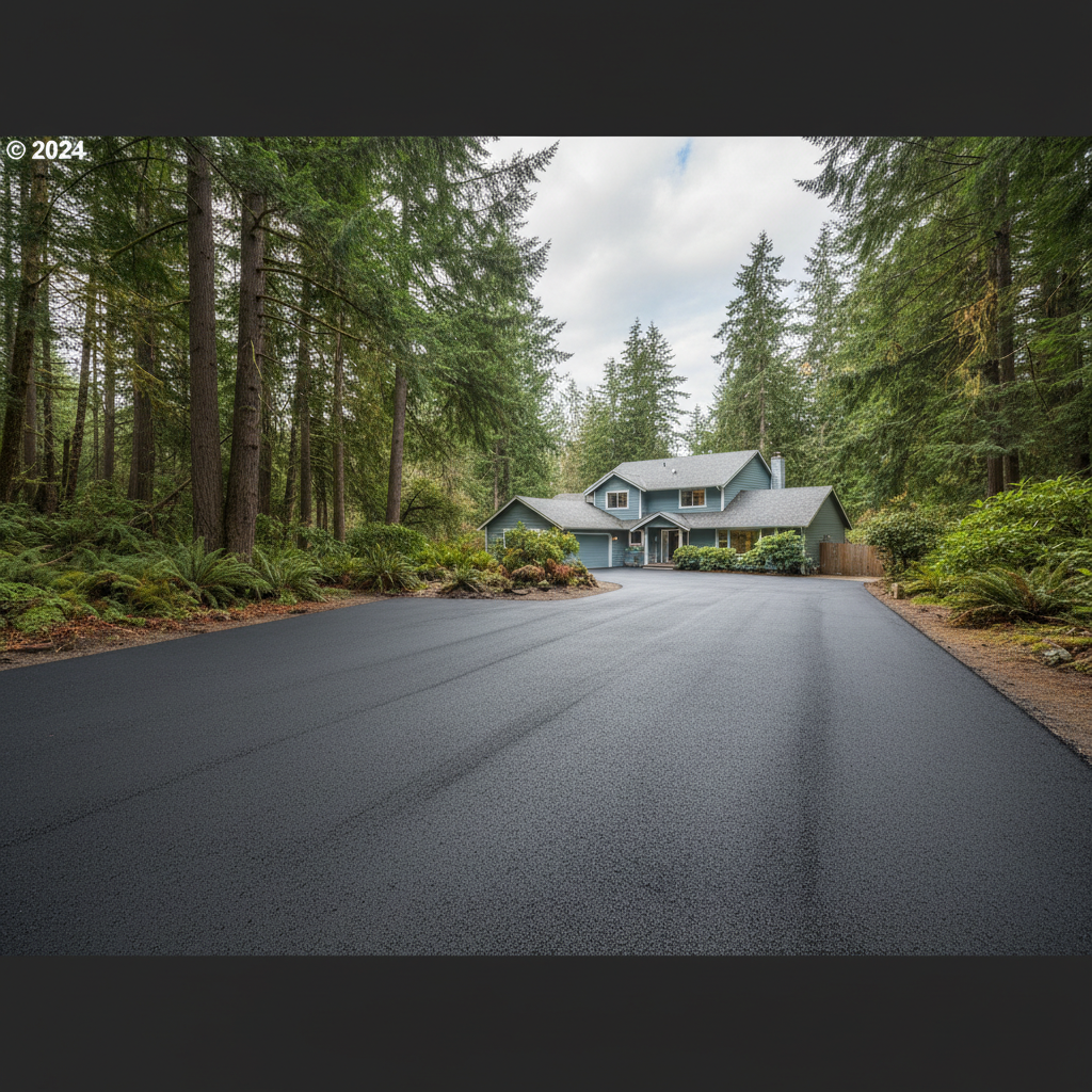 Completed asphalt repair work at a residential property in Bremerton, WA