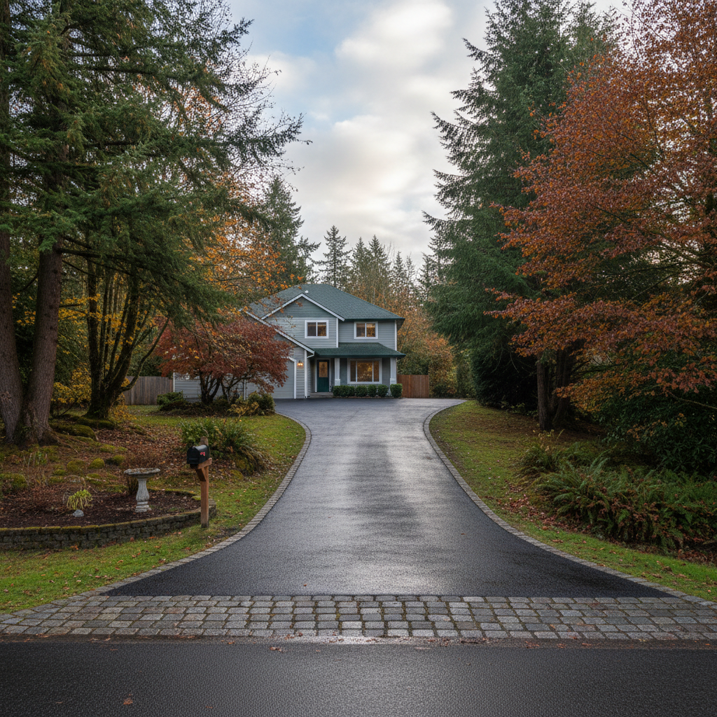 Completed slurry coating work at a residential property in Arlington, WA